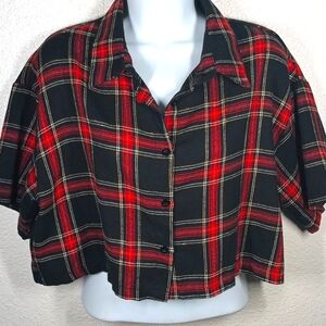 Romwe Tartan Crop top